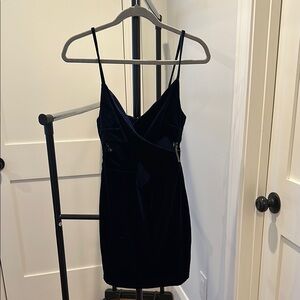 Windsor Navy Velvet Cutout Dress NWT